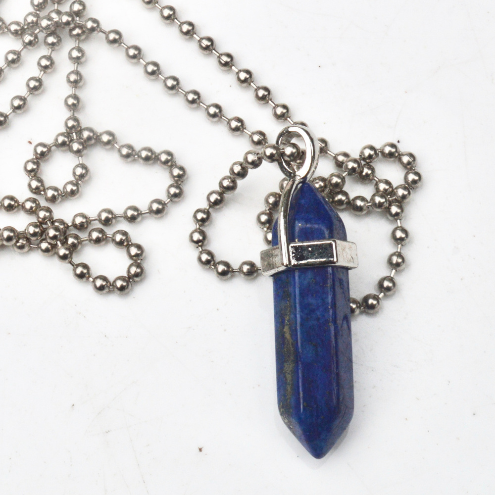 Genuine Blue  Lapis Lazuli Gemstone Pendant Chain - Picture 2 of 6
